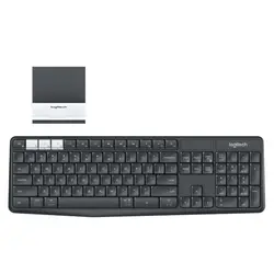 Logitech K375s, Стандартный, беспроводной, РЧ беспроводной + Bluetooth, механический, QWERTY, графит, Белый