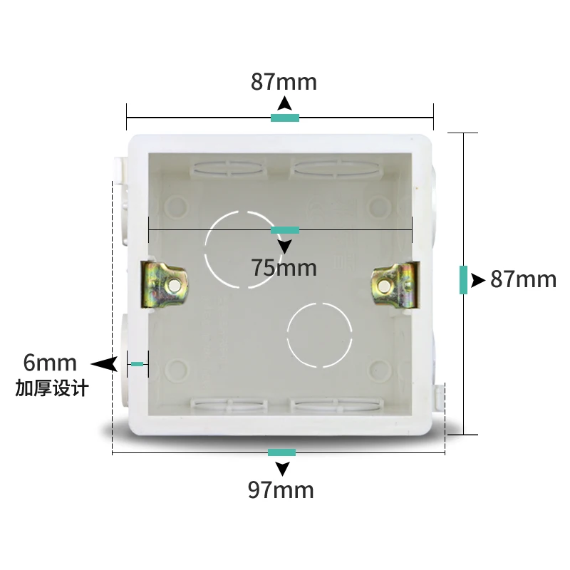 Коробка переключателей, пластиковые материалы, стандартное внутреннее крепление задней коробки настенная коробка переключателей для 80 мм* 80 мм светильник