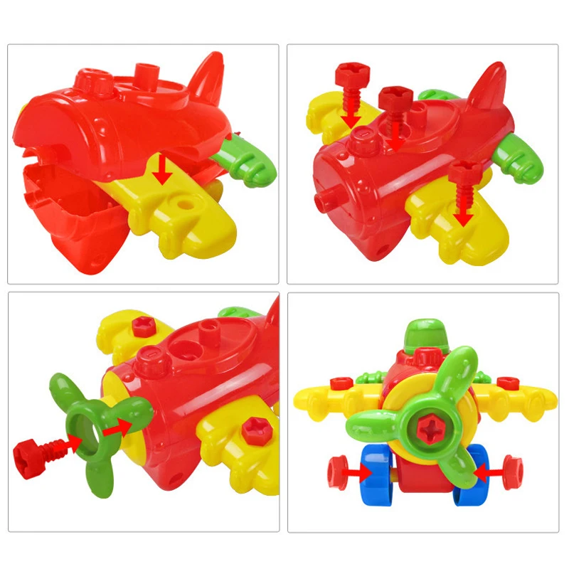 

Puzzle Assembly Toy Airplane Model Buliding Baby Kid Learning Toys Tool