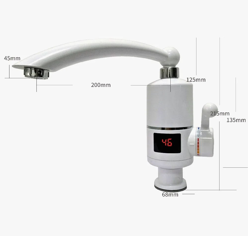 CE Электрический мгновенный нагрев кухонный кран для раковины, нагреватель горячей воды, краны для воды с светодиодный цифровой дисплей