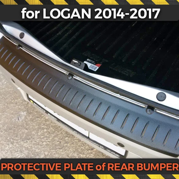 

Protective plate of rear bumper for Renault Logan II 2014-2017 plastic ABS protection trim cover pad scuff guard car styling