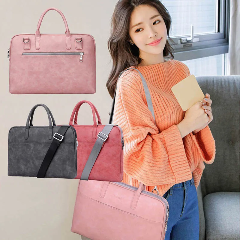 Universal Laptop Sleeve Case Hand Bag 13 14 15 inch For Macbook Air Pro Dell Asus Acer PU Waterproof Notebook Shoulder Bag Pouch (1)