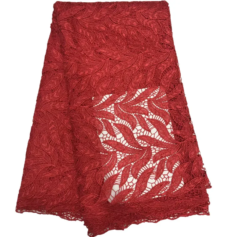 

Red Evening Dress Embroidery Fashion Cord Lace Guipure Lace Fabric 2018 African Lace Fabric For Wedding Nigeria Lace X875-1