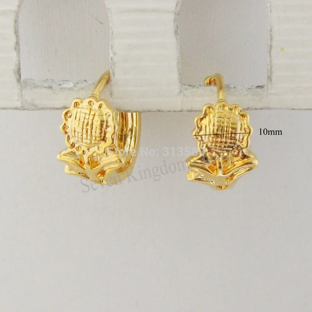 MIN ORDER 10$ CAN MIX DESIGN TO REACH /CUTE SUN FLOWER 24K YELLOW GOLD GP FILL OVERLAY HUGGIE HOOP 0.43&quot EARRING/GREAT GIFT/ | Украшения