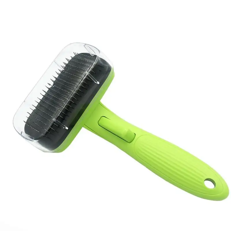 

High Quality Pets Combs New Adjustable Dog Cat Hair Removing Brushes Efficient Pet Grooming Comb Brush With Self-cleaning Button