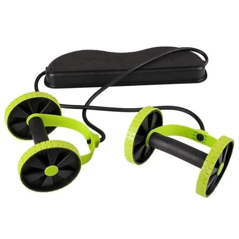 Double Wheels Ab Roller Pull Rope Waist Abdominal font b Slimming b font Equipment Muscle Exercise