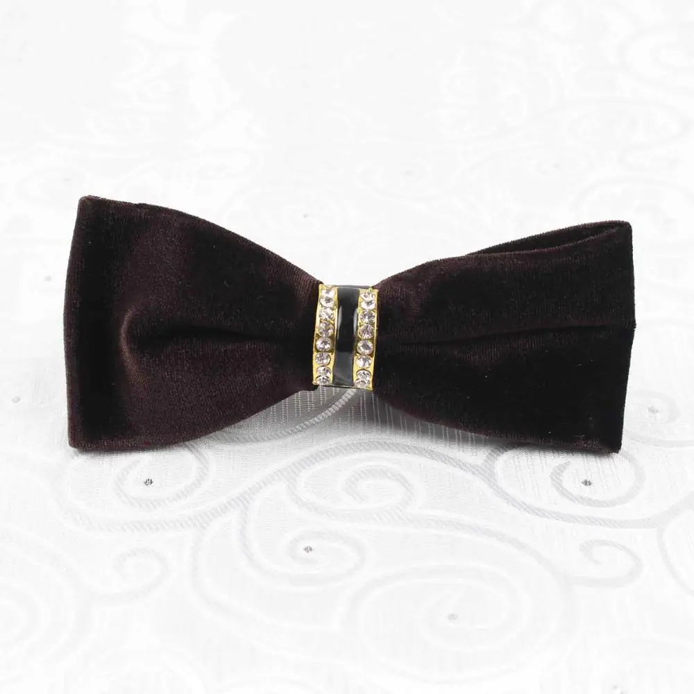 Elegant Velvet Bowtie Metal Leather Glossy Women&Men Butterfly Party Wedding Dress Tuxedo Accessory Formal Gift Bow Tie 20Colors - Color: 20