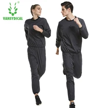 Quick Sweating Gym Sports Suits Men Women Lose Weight Slimming Running Shirts Pants Set Workout Jogging Clothes