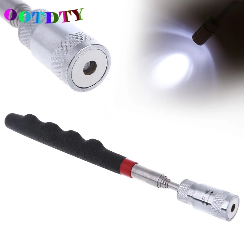 

OOTDTY Mini LED Magnet Tools Telescopic Pick-Up Tool Nuts And Bolts Metal