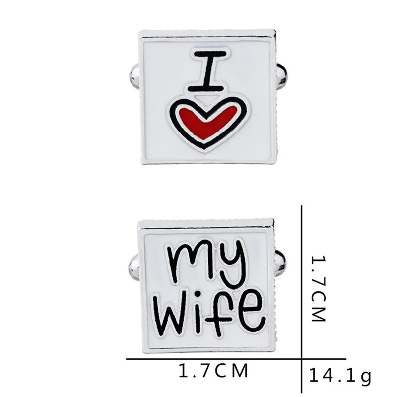 Fashion Cufflink For Men Husband I Love My Wife 2018 Design Good Husband Cuff Link Men Shirt Charm Cufflinks Anniversary Gift R4