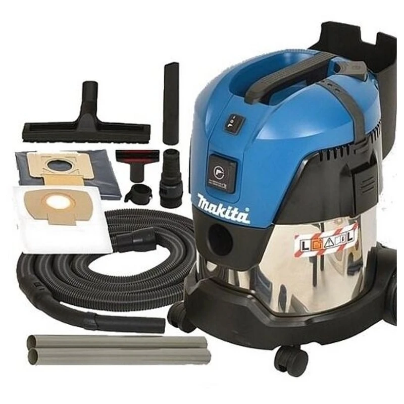 Пылесос для сухой и влажной уборки Makita VC2012L (Мощность 1000 Вт, вместимость пылесборника 20 л, длина шланга 3,5 м, HEPA фильтр, функция сбора жидкости, функция подключения  электроинструмента)
