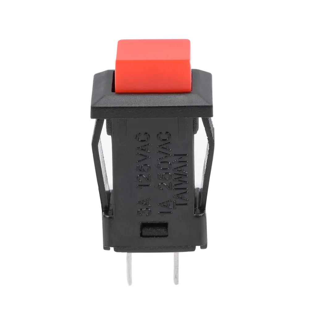 

UXCELL 10Pcs 12mm Switches Latching Type Mini Push Button Switch Red Button To Control The Electromagnetic Starter SPST NO