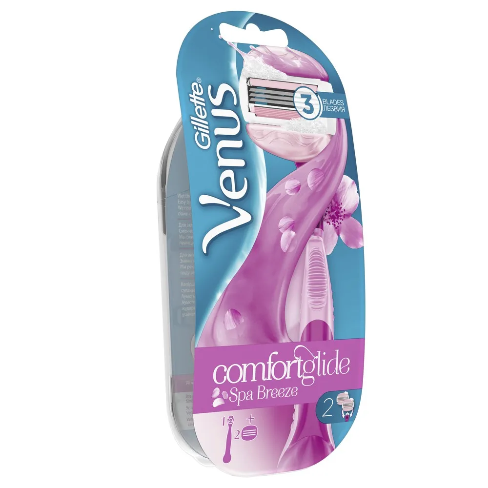 Бритва Venus SPA Breeze с 2 сменными кассетами(cо встроенными полосками с гелем для бритья