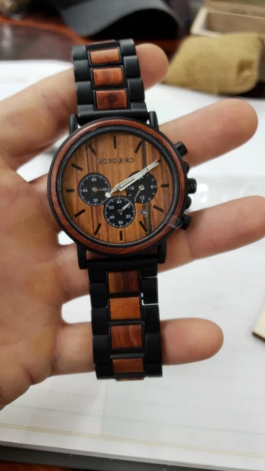 BOBO BIRD Wooden Luxury Military Men Watch