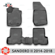 Коврики для Renault Sandero-, Нескользящие полиуретановые грязеотталкивающие аксессуары для салона автомобиля