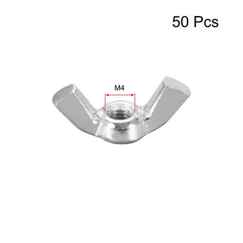 

Uxcell 3/16"-24 M4/5 Wing Nuts Carbon Steel Zinc Plated Hand Twist Tighten Ear Butterfly Nut for both Indoor and Outdoor 50Pcs