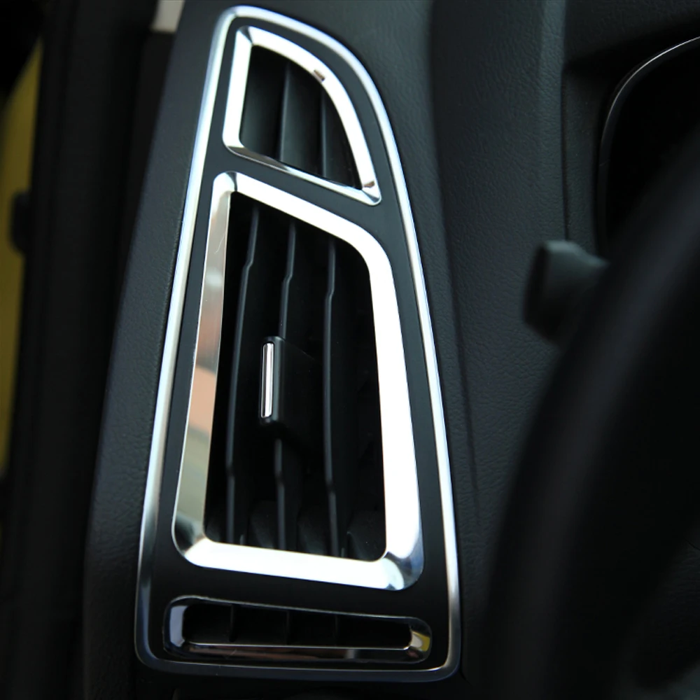 6 шт./компл. ABS Хромированная Накладка аксессуары на выходе украшение кольцо интерьерные рамы для Ford Focus 3 MK3 фокус 4 MK4 2012