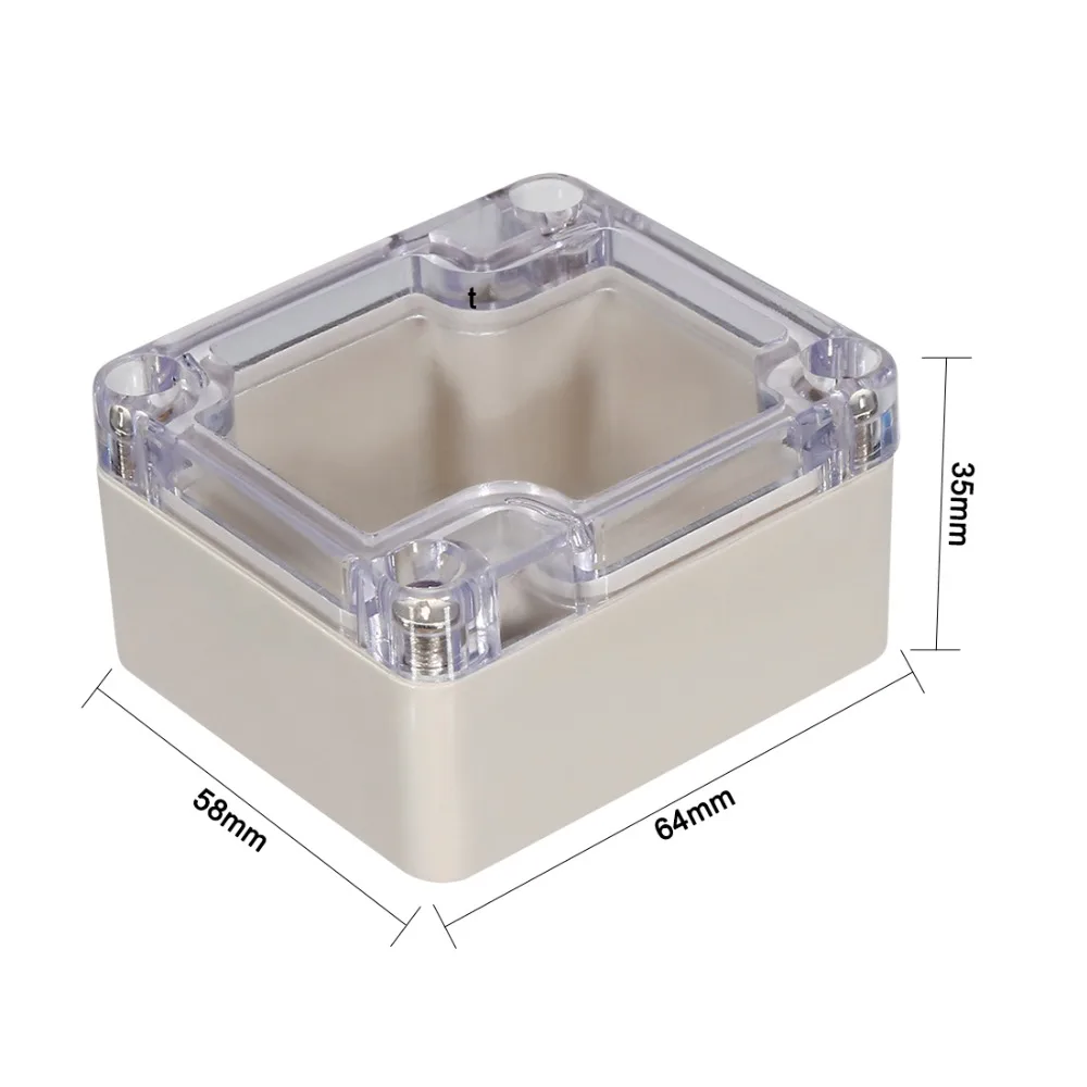 Uxcell 1 шт. 64x58x35/83x58x33/100x68x40/100x68x50 мм водонепроницаемый электронный ABS РАСПРЕДЕЛИТЕЛЬНАЯ КОРОБКА корпус с прозрачной крышкой для DIY