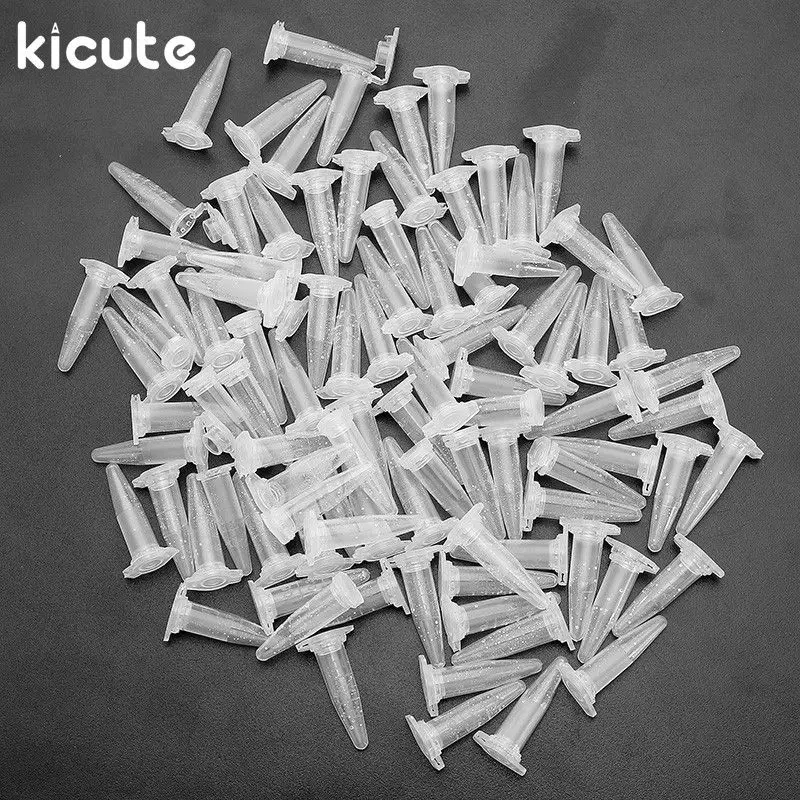 Kicute 100 шт./упак. 0,5 мл центрифужные Тесты трубка из прозрачного полипропилена Градуированный Тесты трубки флакон оснастки Кепки лабораторный образец поставки