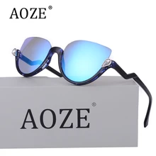 AOZE Moda Cat Eye Sunglasses Mujeres Diseñador de la Marca Retro Medio Marco Mujer Gafas de Sol Accesorios gafas de sol Gafas UV400