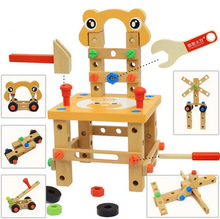 Montessori for kid Children's educational toys Chair designer set of tools wooden toys gifts for Girls Boys shipping from Russia Montessori for kid Children's educational toys Chair designer set of tools wooden toys gifts for Girls Boys shipping from Russia