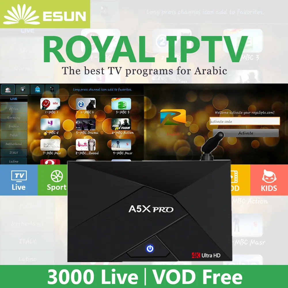 Royal IPTV A5X PLUS Mini 1 8G A5X PRO 2 16G Android TV Box With 1