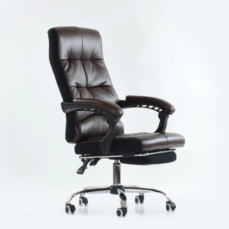 K43PuBrown كرسي مكتب Barneo K-43 جلدية عالية الخلفي البلاستيك تصلح مع رفع غازي الأسطوانة شحن مجاني في روسيا