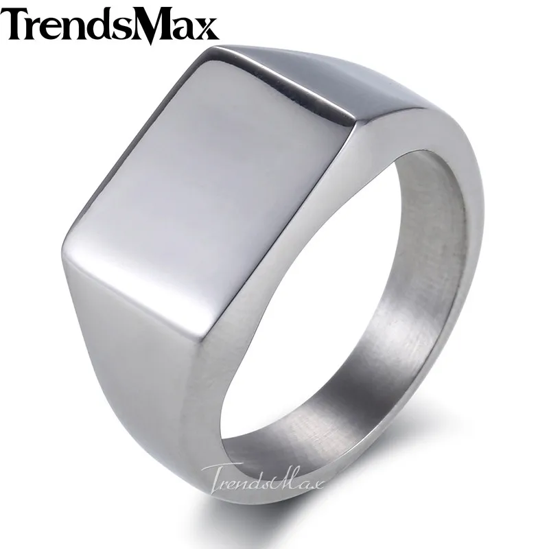 Trendsmax женское и мужское кольцо гладкая вывеска обручальное серебряного цвета из