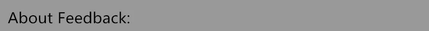About Feedback
