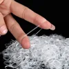 350pcs/pack Transparent Elastic Hair Rubber Band Tie Braids Hair Ring Ropes Bind Tool Disposable Plate Hairstyle Holding Band 3