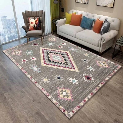 Else серый этнический аутентичный персидский килим дизайн 3d принт Нескользящая микрофибра для гостиной декоративный современный моющийся коврик