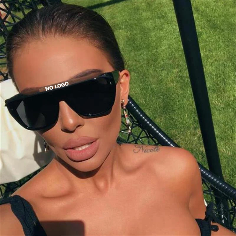 

Oversized Sunglasses Fashion Brand Designer Women Party Club Square Sun Glasses 2019 Leopard Flat Top Sunglasses Street Style