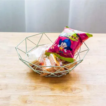 

Creative Home Storage Products Snack Basket Nordic Ins Metal Fruit Basket Desktop Bedroom Kitchen Fruit Basket Iron Fruit Plate