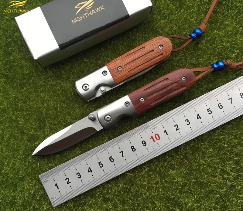 NIGHTHAWK N0898 440C Сталь складной нож сандалового дерева + Нержавеющая сталь складной походный Нож EDC инструменты