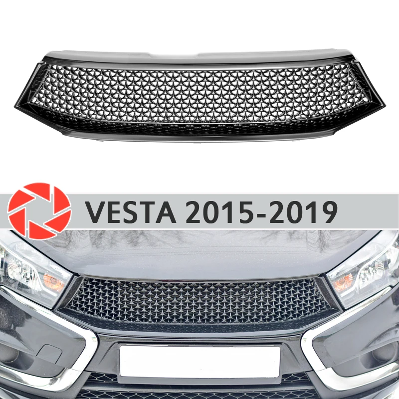Решетка радиатора для Lada Vesta 2015-2019 аксессуары из АБС-пластика защита Стайлинг