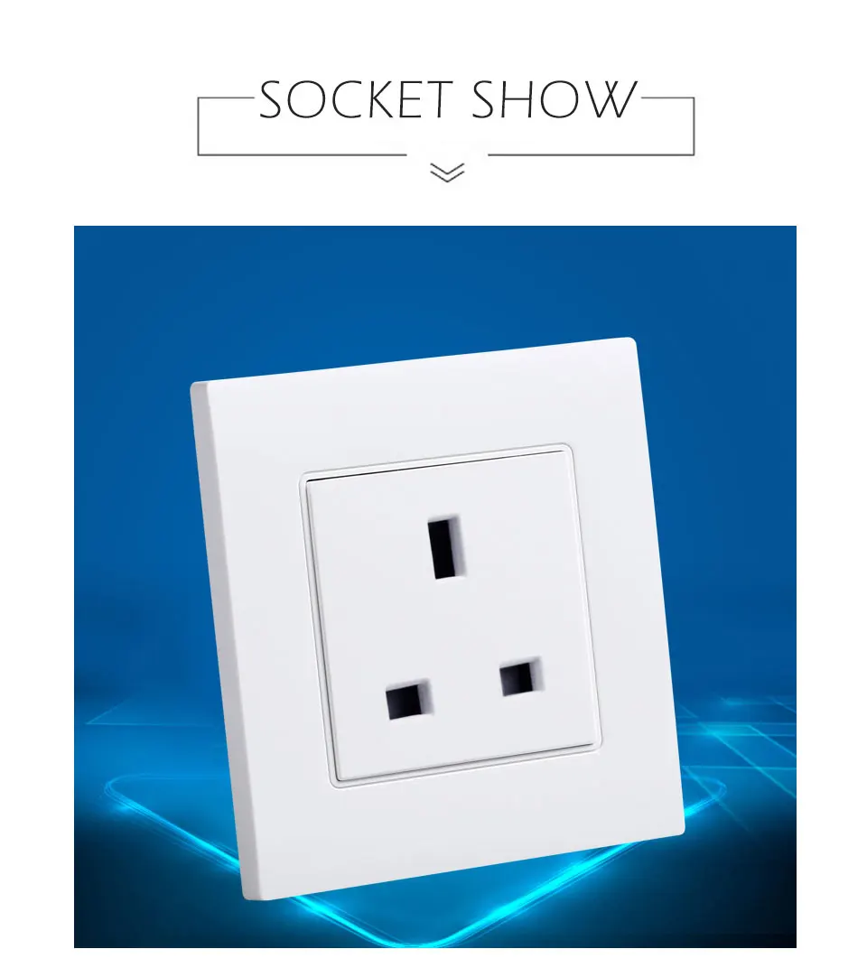 2018 New UK Wall Power Socket Electrical Outlet Switched AC 110-250V 13A British Standard Home Outlet Panel outlet power Charger (10)