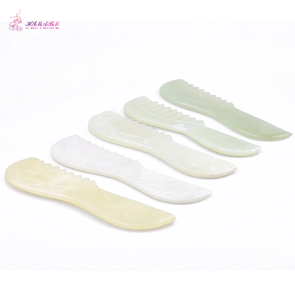 HIMABM 5 pieces Natural Massage Comb Xiuyan Jade Stone Comb Healty Head Chest Bust Gua Sha Massager wholesale HIMABM 5 pieces Natural Massage Comb Xiuyan Jade Stone Comb Healty Head Chest Bust Gua Sha Massager wholesale
