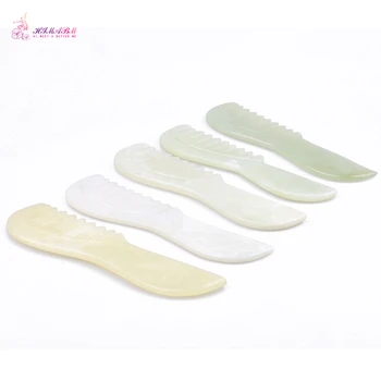 

HIMABM 5 pieces Natural Massage Comb Xiuyan Jade Stone Comb Healty Head Chest Bust Gua Sha Massager wholesale