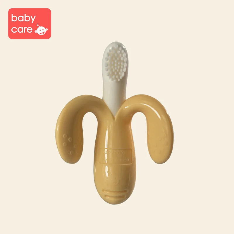 

aby Silicone Training Toothbrush BPA Free Banana Shape Safe Toddle Teether Chew Toys Teething Ring Gift For Infant Baby Chewing