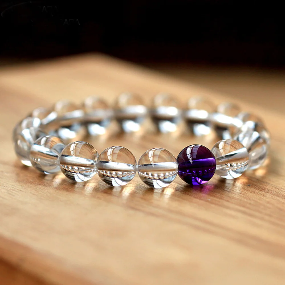 

Natural white crystal bracelet 12 constellation Aries Clear Quartz Bracelet women healing jewelry drop shipping