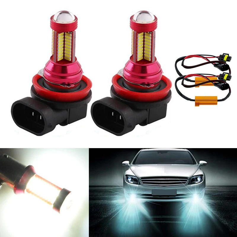 2x H8 H11 LED 4014SMD canbus Лампы Отражатель Зеркало Дизайн Для противотуманные Фары Нет
