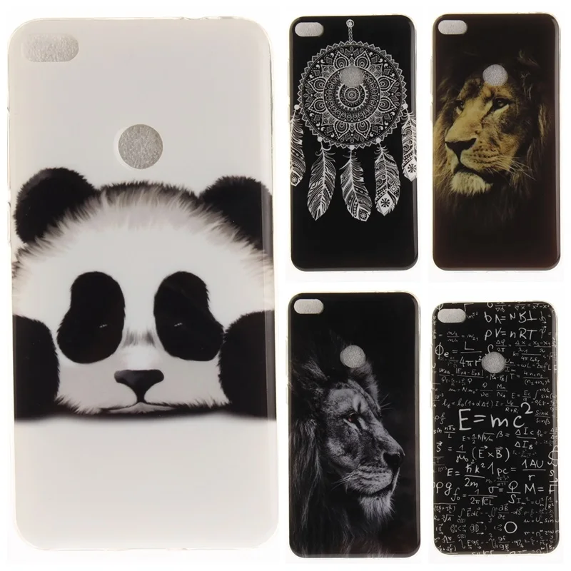 P8 Lite 2017 Cartoon For Huawei Phone Case Honor 8 Silicone Tiger Panda Floral Soft TPU Back Cover |