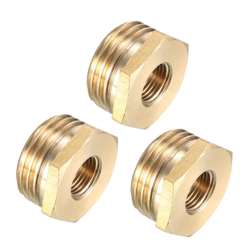 

UXCELLL 3pcs Brass Threaded Pipe Fittings 1/2/8 PT Male x 1/3/4/8 PT Female Hex Bushing Adapter Coupling Dowel Fasteners