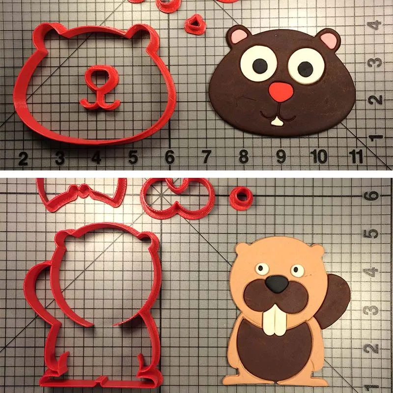 

Animal Series Cookie Cutter Beaver Face Cake Decorating Tool Custom 3D printed Biscuits PLA Tool Cake Press Baking Mould
