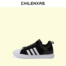 CHILENXAS Winter Leather Shoes Men Casual Style Flats Fashion Breathable Comfortable Waterproof Height Increasing 2017 Striped
