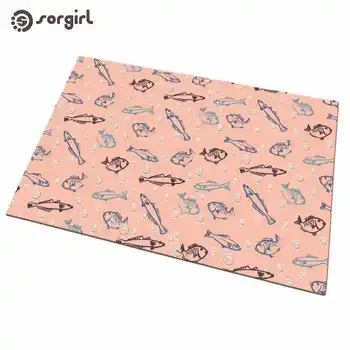 

Pink small fishs doormat Front Door Mat Carpet Entrance Indoor eco-friendly natural Non-slip Floor Mat Bath living room Rug