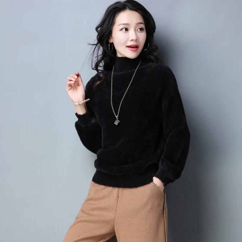 ^*Best Offers 5 Colors Brand Women Sweater 2019 Autumn Winter Sweater New Solid Color Thicken Knit Turtleneck Sweater Pullover Sweaters Female ^*Best Offers 5 Colors Brand Women Sweater 2019 Autumn Winter Sweater New Solid Color Thicken Knit Turtleneck Sweater Pullover Sweaters Female