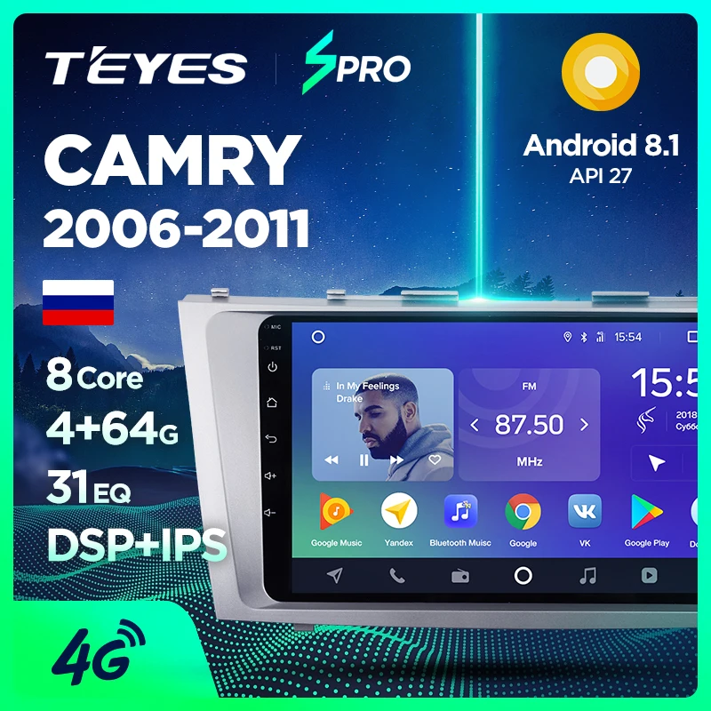 TEYES SPRO Штатное Головное устройство For Toyota Camry X40 2006-2011 GPS Android 8.1 aвтомагнитола магнитола автомагнитолы Андроид для Тойота Камри аксессуары штатная магнитола автомобильная мультимедиа