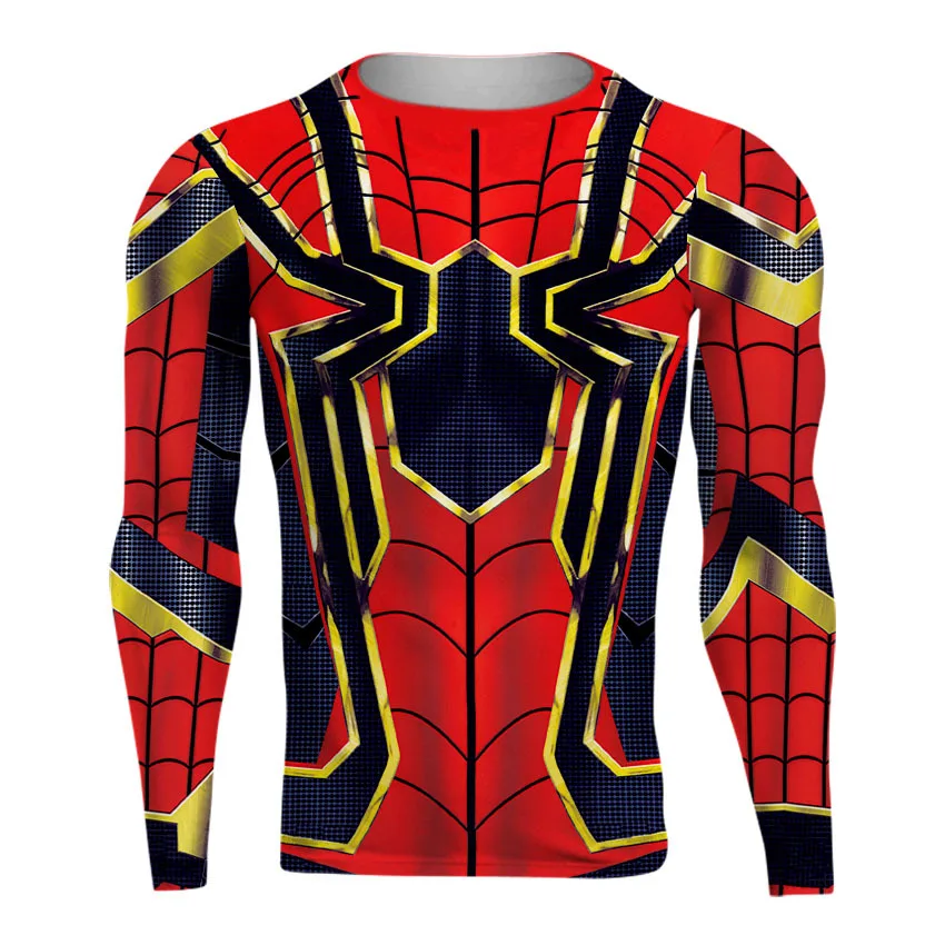 

Raglan Sleeve Spiderman 3D Printed T shirts Men Compression Shirts 2018 NEW Crossfit Tops For Male Cosplay Costume Clothing