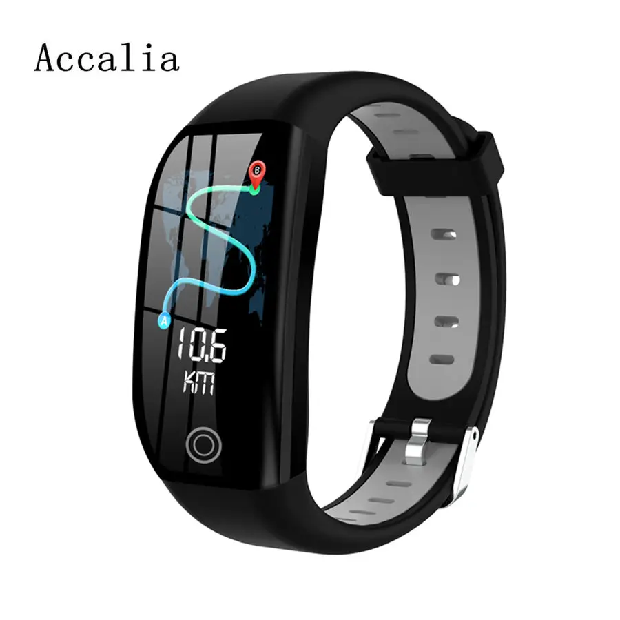 Accalia Smart fitness watch heart rate blood pressure fitness bracelet man watch tracker large screen - Цвет: grey